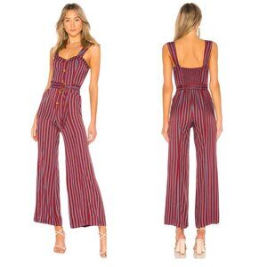 Women's Jumpsuit, Red & Blue Striped Jumpsuit, Free People Brand Size 4
